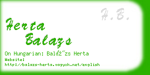 herta balazs business card